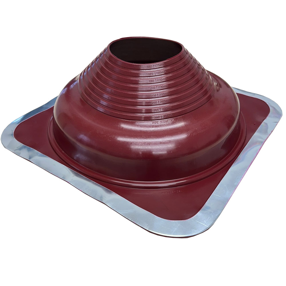 Chimsoc High Temperature Rubber Pipe Flashing - Red SILICONE - 160-300mm Diameter - CF11HTR