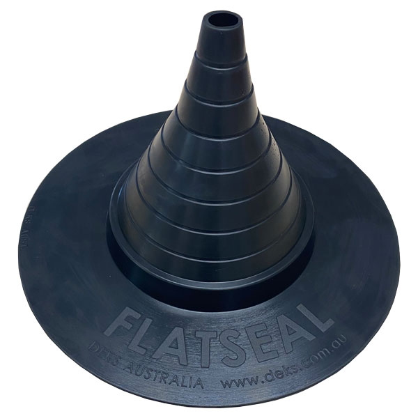 Dektite Flat Seal Rubber Pipe Flashing - Black EPDM - 25-175mm Diameter - FS25-175