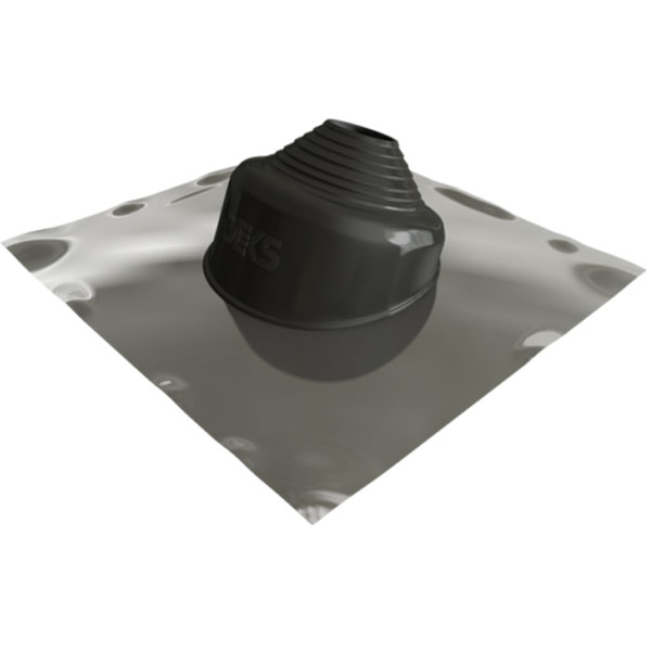 Seldek LT Pitched Tile Pipe Flashing - Aluminium Base - Black EPDM Cone - 150-280mm Diameter - SDAP103B