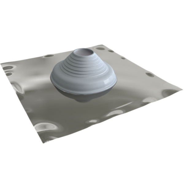 Seldek HT Tile Pipe Flashing - Aluminium Base - Grey SILICONE Cone - 110-200mm Diameter - SDA202G