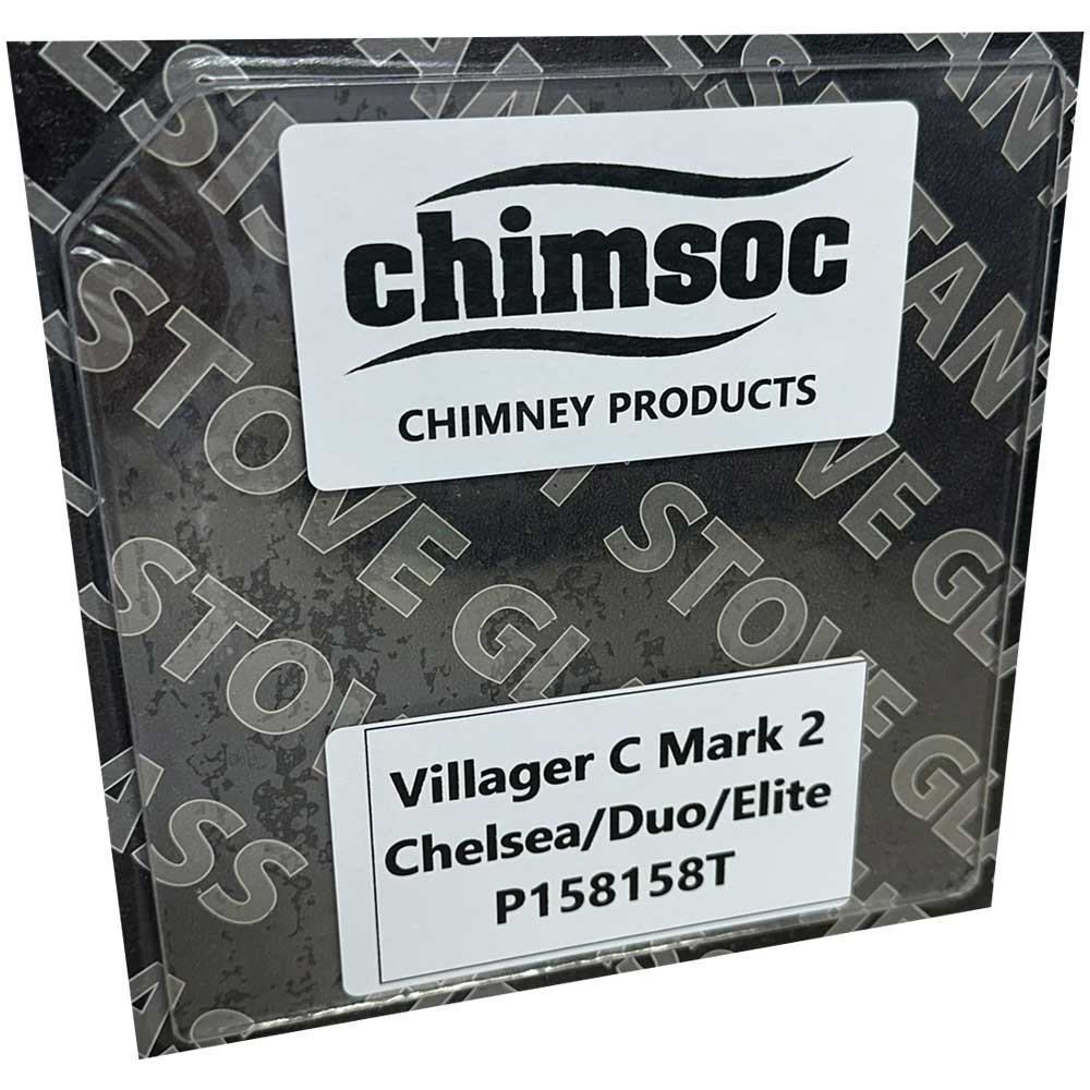 Replacement Stove Glass - Villager Chelsea (158mm x 158mm Shaped)