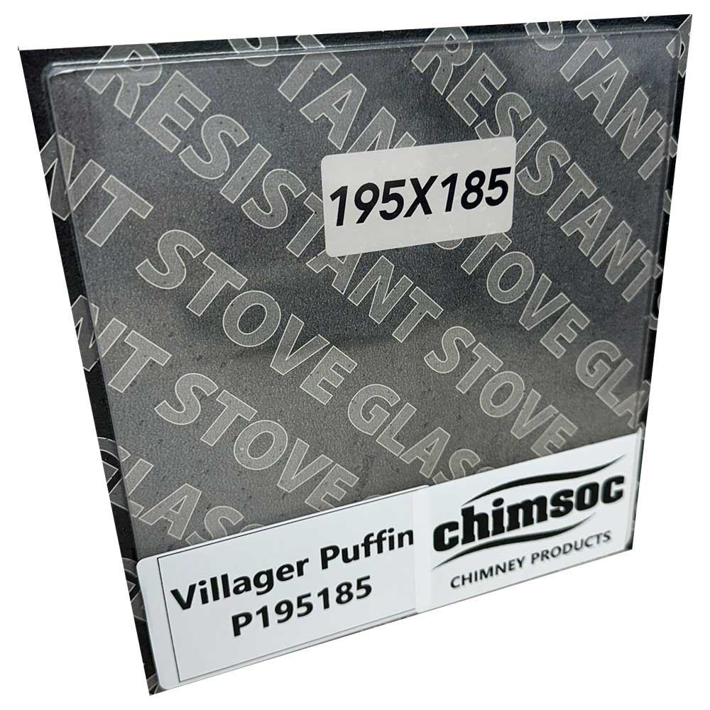 Replacement Stove Glass - Villager Puffin (195mm x 185mm Rectangular)