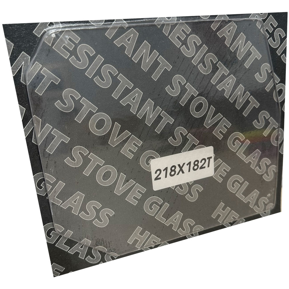Replacement Stove Glass - Hunter Herald 5/6/7 (New) Double Door (218mm x 182mm Shaped)