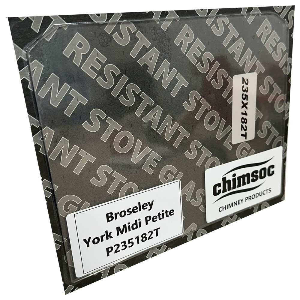 Replacement Stove Glass - Broseley York Midi Petite (235mm x 182mm Cut Corners)