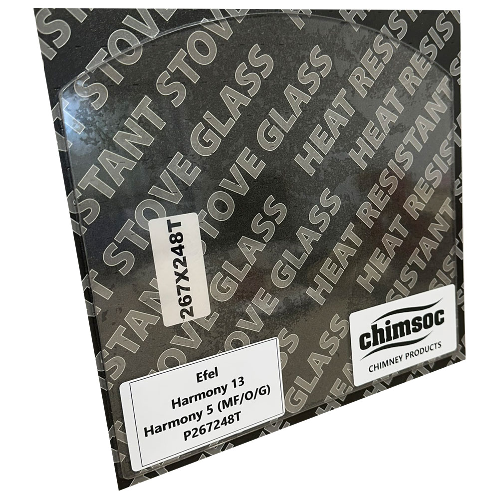 Replacement Stove Glass - Efel Harmony 13 / Harmony 5 (MF/O/G) (267mm x 248mm Arched Top)