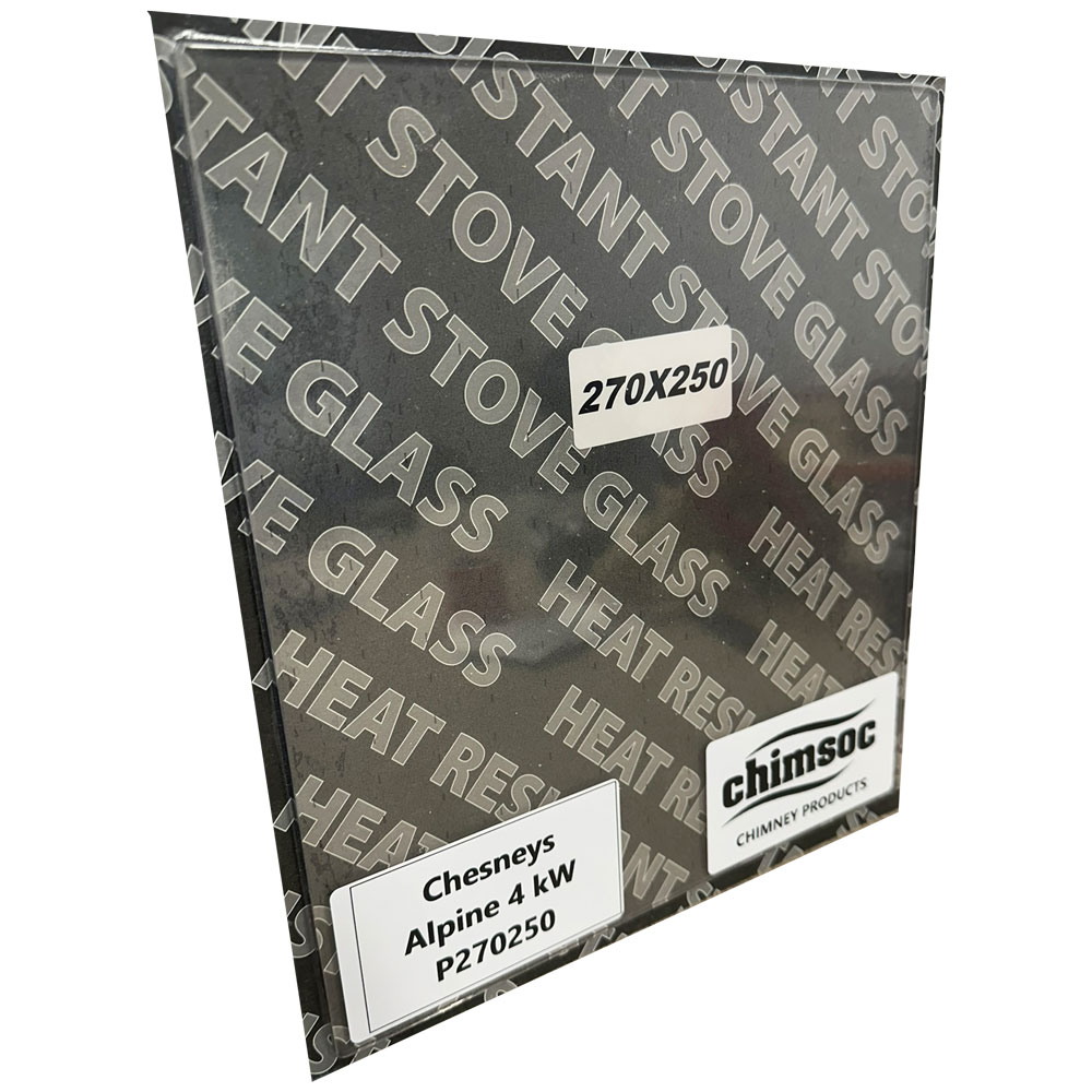 Replacement Stove Glass - Chesneys Alpine 4 kW (270mm x 250mm Rectangular)