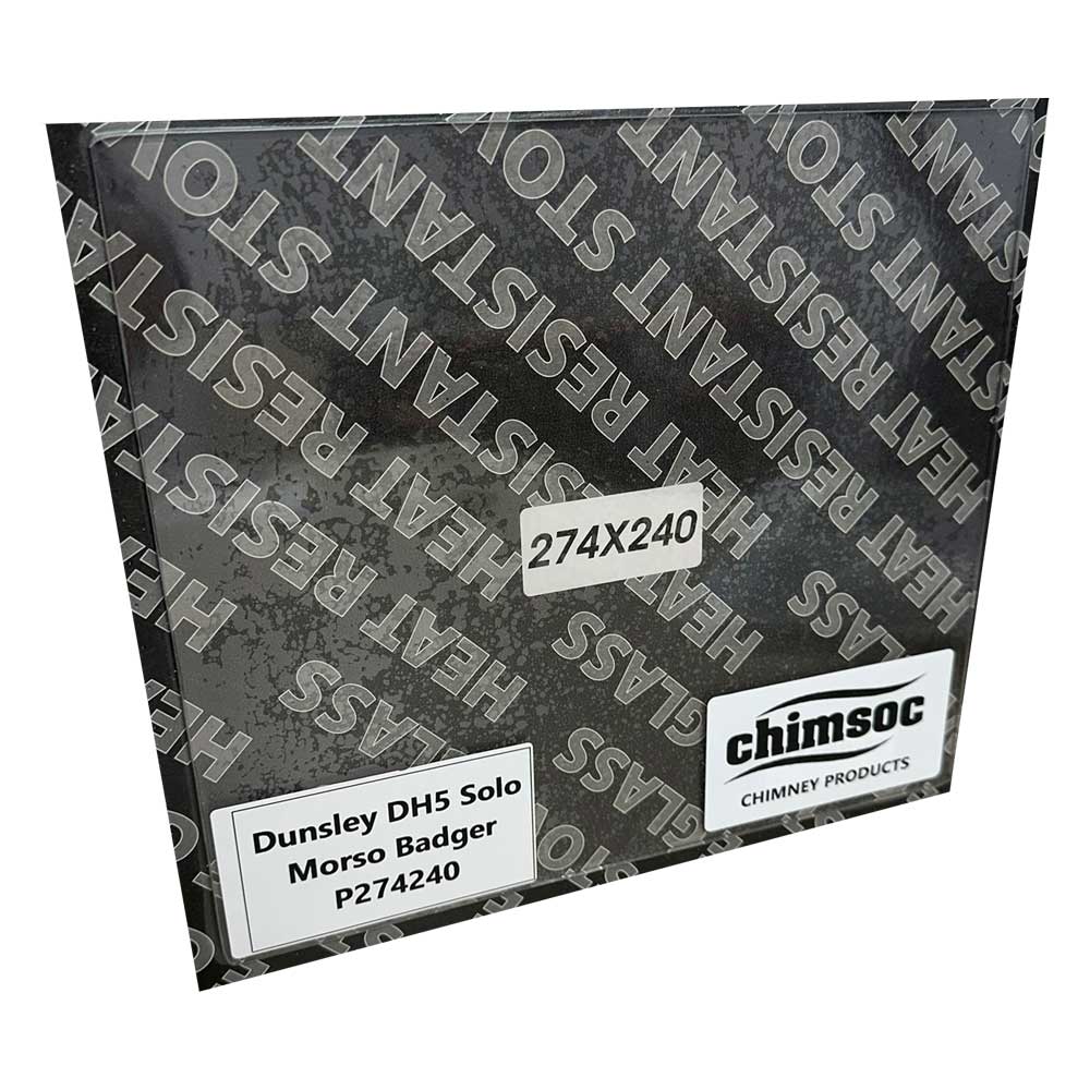 Replacement Stove Glass - Dunsley DH5 Solo (274mm x 240mm Rectangular)