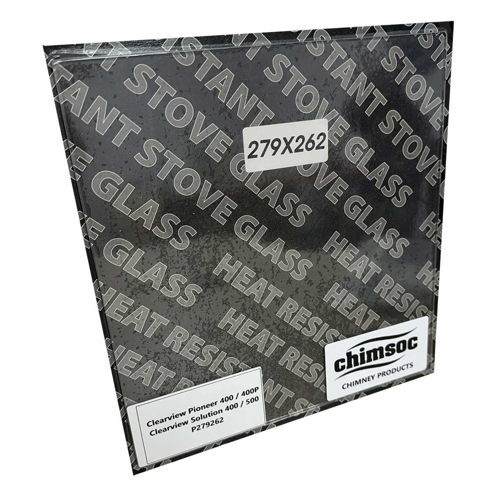 Replacement Stove Glass - Clearview Pioneer 400/400P / Solution 400/500 (279mm x 262mm Rectangular)