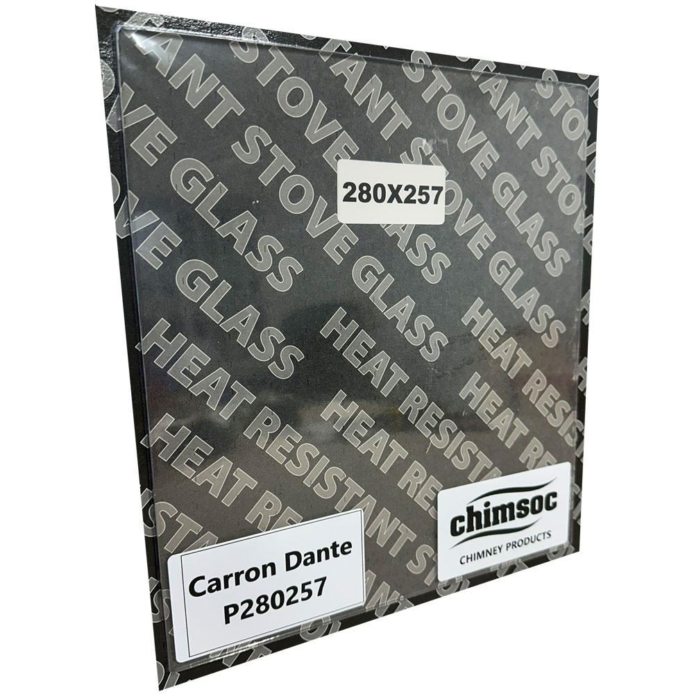 Replacement Stove Glass - Carron Dante (280mm x 257mm Rectangular)