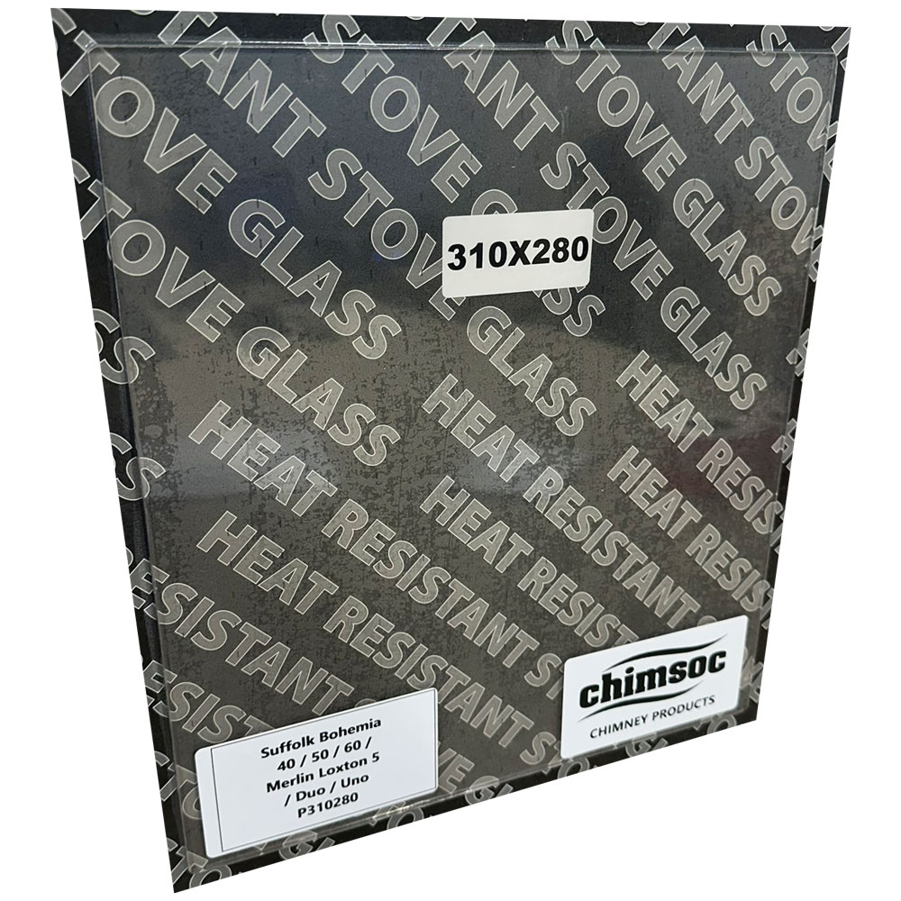 Replacement Stove Glass - Suffolk Bohemia 40 / 50 / 60 (310mm x 280mm Rectangular)