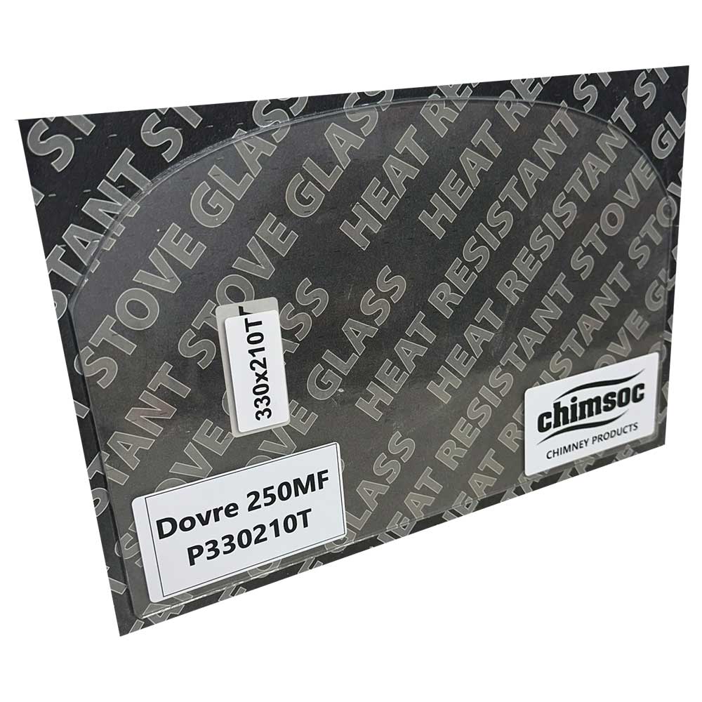 Replacement Stove Glass - Dovre 250 MF (330mm x 210mm Arched Top)