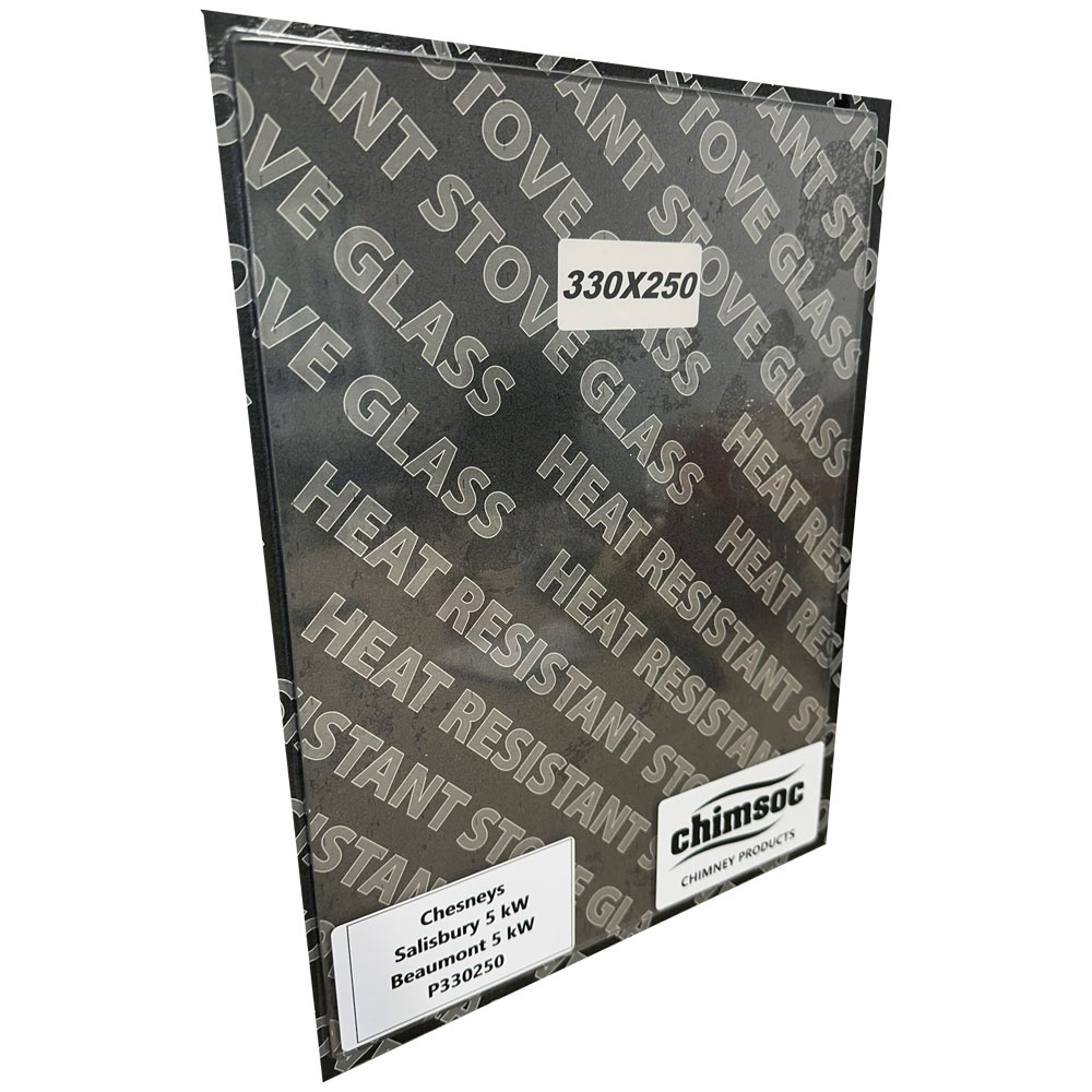 Replacement Stove Glass - Chesneys Salisbury 5 kW / Beaumont 5 kW (330mm x 250mm Rectangular)