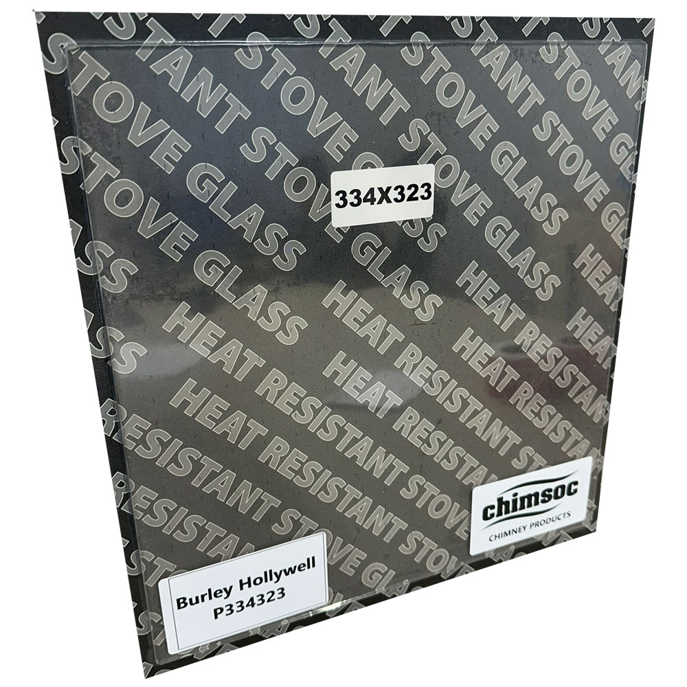 Replacement Stove Glass - Burley Hollywell (334mm x 323mm Rectangular)