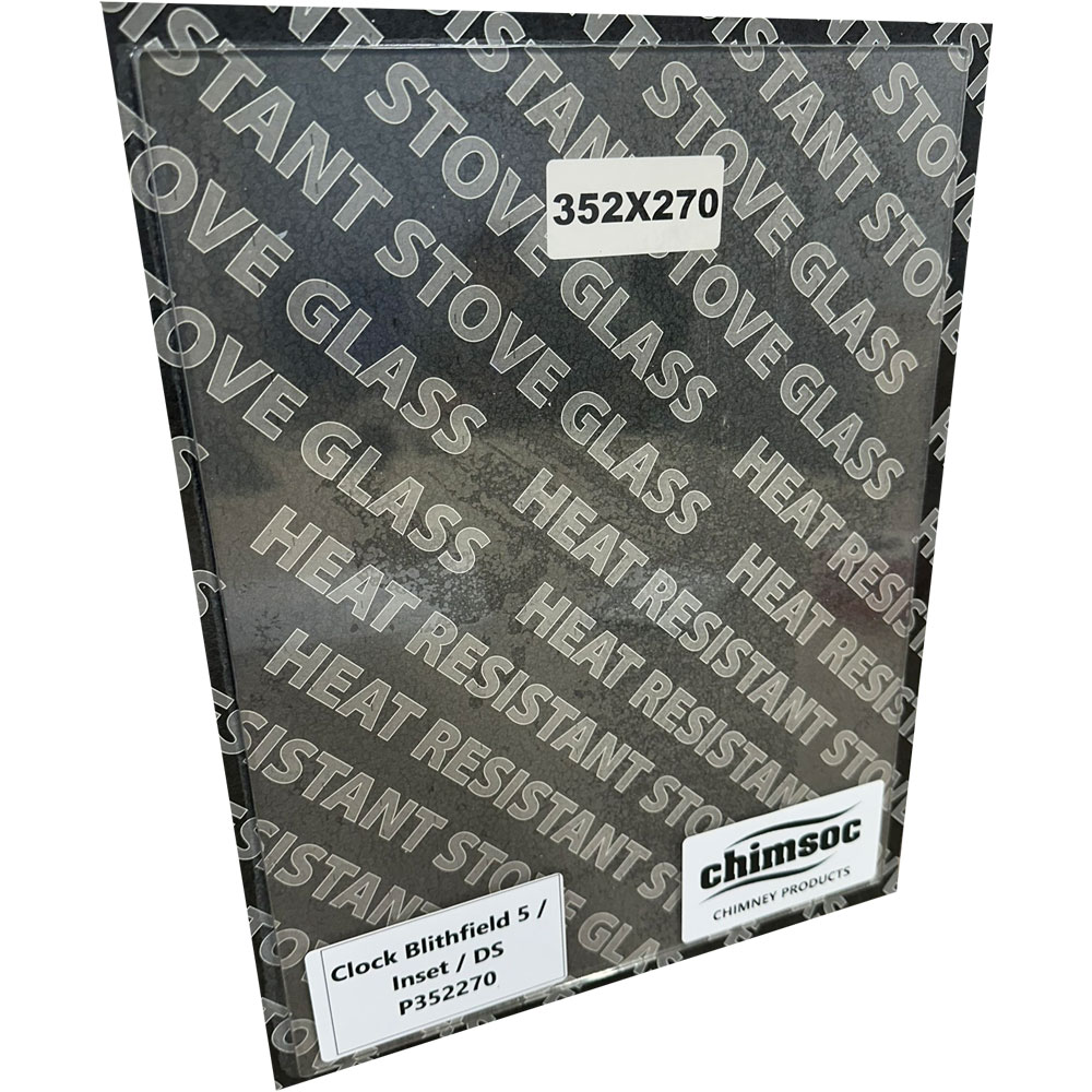 Replacement Stove Glass - Clock Blithfield 5 / Inset / DS (352mm x 270mm Rectangular)
