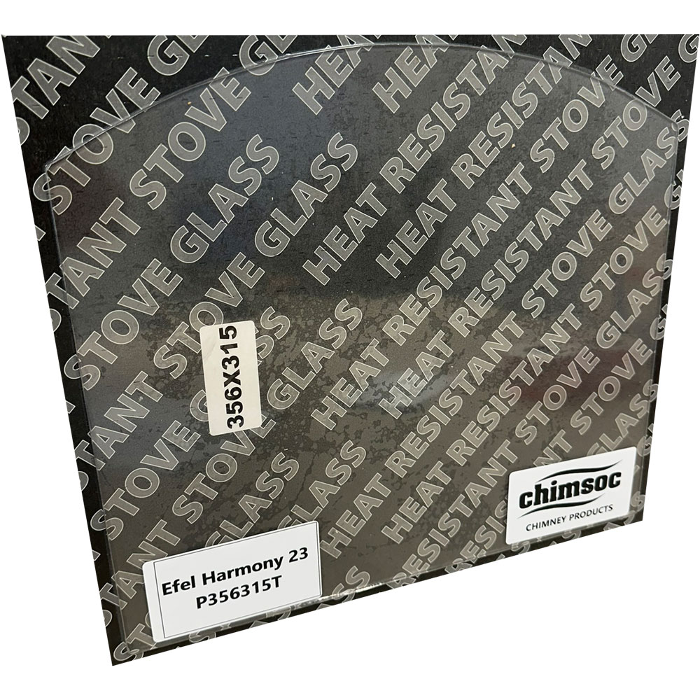 Replacement Stove Glass - Efel Harmony 23 (356mm x 315mm Arched Top)