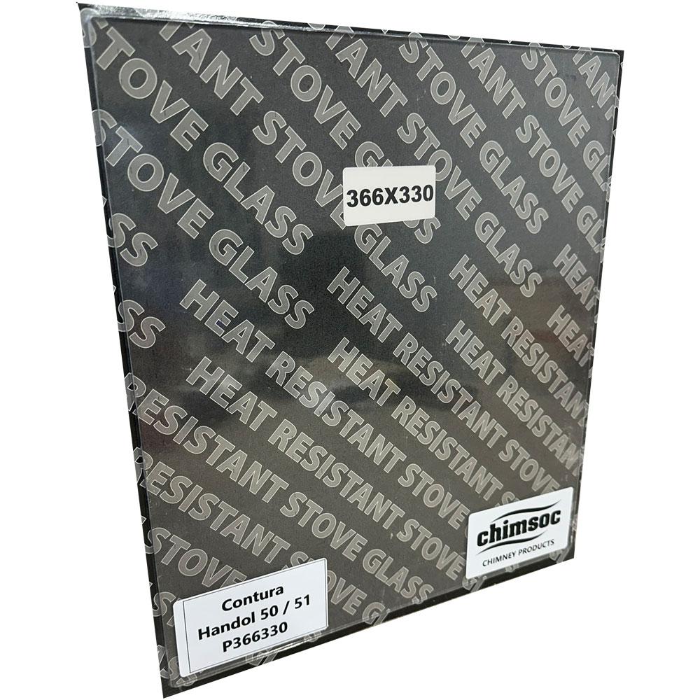 Replacement Stove Glass - Contura Handol 50 / 51 (366mm x 330mm Rectangular)