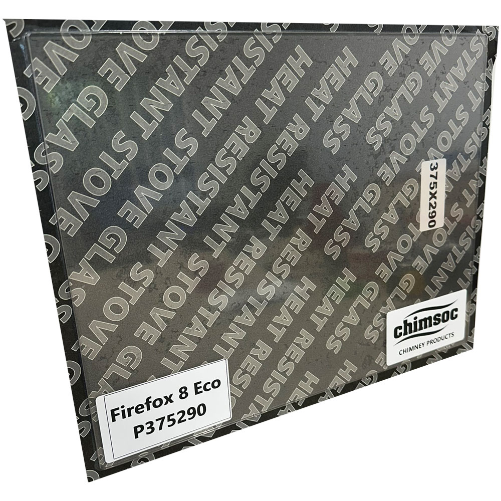Replacement Stove Glass - Firefox 8 Eco (375mm x 290mm Rectangular)