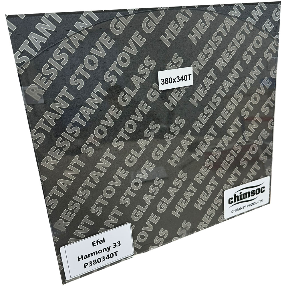 Replacement Stove Glass - Efel Harmony 33 (380mm x 340mm Arched Top)