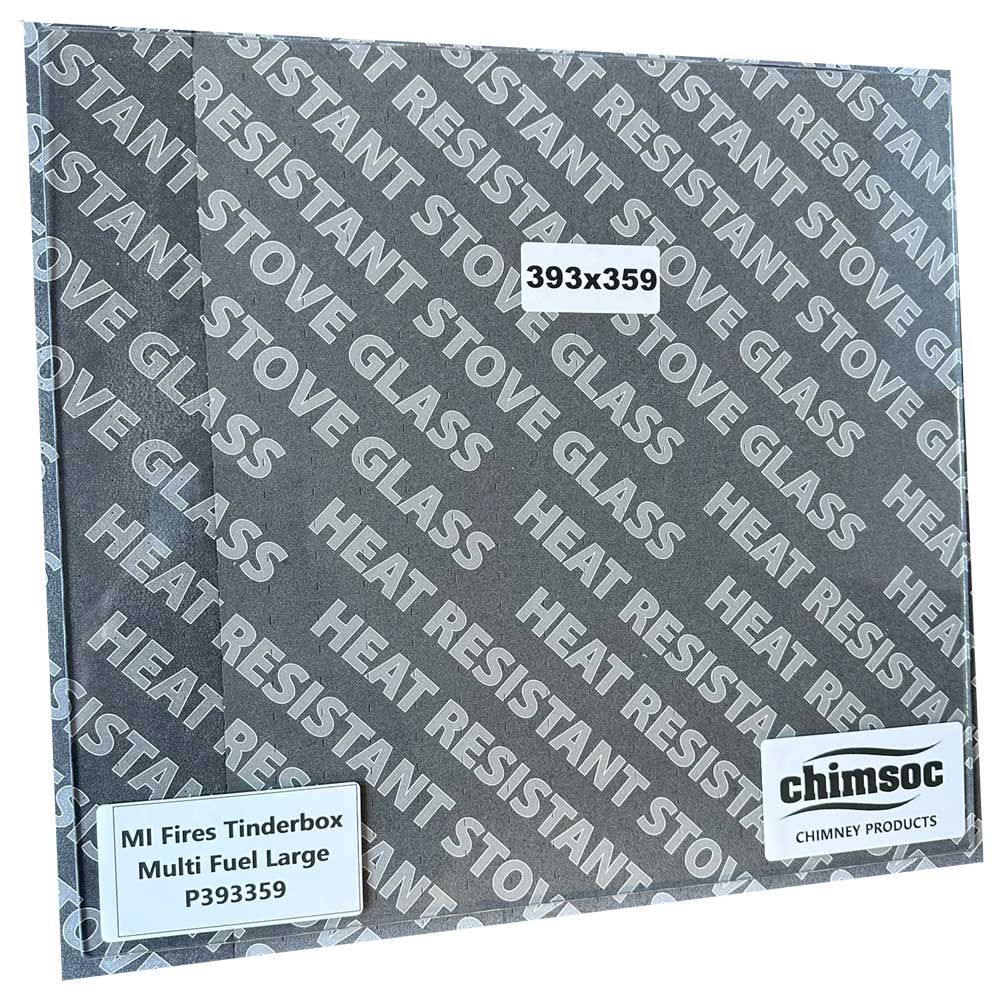 Replacement Stove Glass - MI Fires Tinderbox Multi Fuel - Large (393mm x 359mm Rectangular)