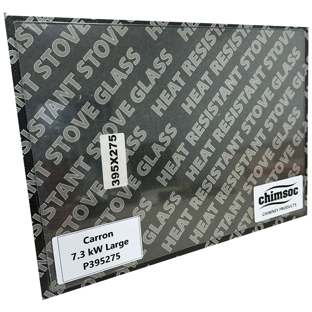 Replacement Stove Glass - Carron 7.3 kW Large (395mm x 275mm Rectangular)