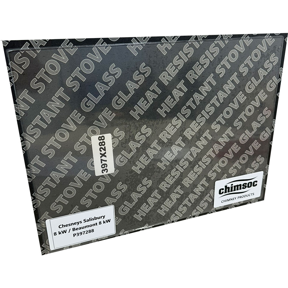 Replacement Stove Glass - Chesneys Salisbury 8 kW / Beaumont 8 kW (397mm x 288mm Rectangular)