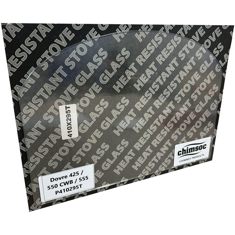 Replacement Stove Glass - Dovre 425 / 550 CWB / 555 (410mm x 295mm Arched Top)