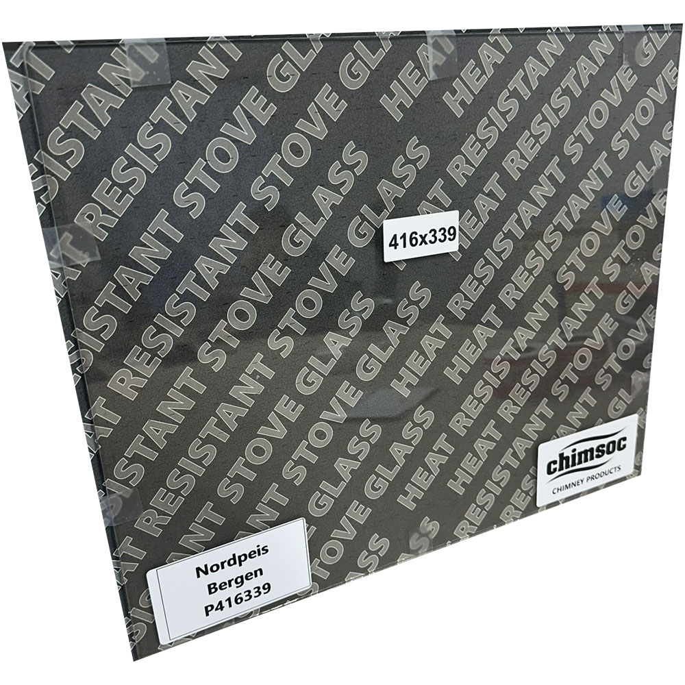 Replacement Stove Glass - Nordpeis Bergen (416mm x 339mm Rectangular)