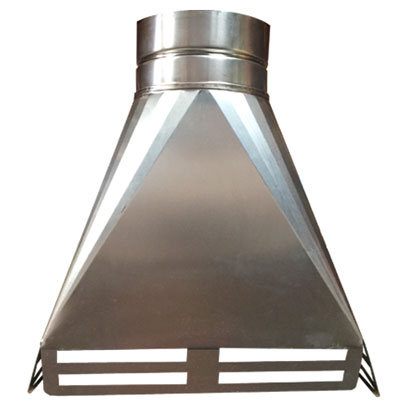Chimney Gather Hood Small 300mm x 200mm Base - 200mm Liner