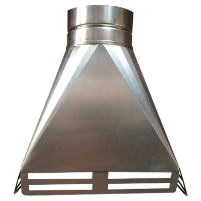 Chimney Gather Hood Small 300mm x 200mm Base - 125mm Liner