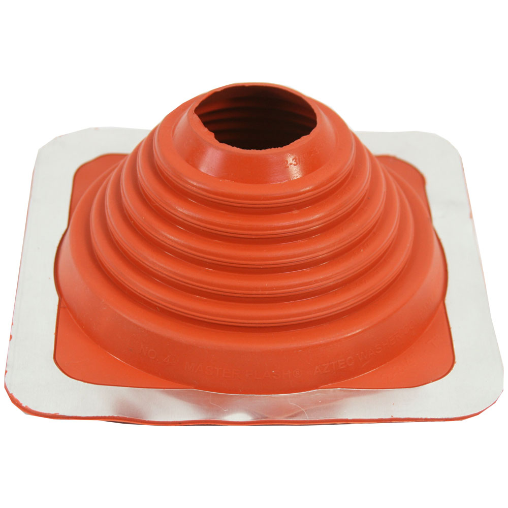 Master Flash Standard High Temperature Pipe Flashing - Red SILICONE - 70mm-177mm Diameter - 402