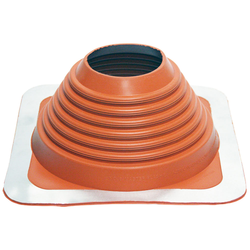 Master Flash Standard High Temperature Pipe Flashing - Red SILICONE - 121mm-254mm Diameter - 602