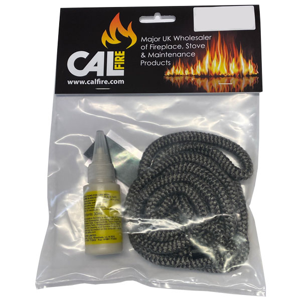 Soft Black Thermal Rope Kit for Wood Burning Stoves 10mm x 2 Metres