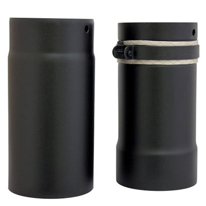 Vit Smooth Stove Pipe - 150mm - 250mm (320-420mm) 2 Part Adjustable Length