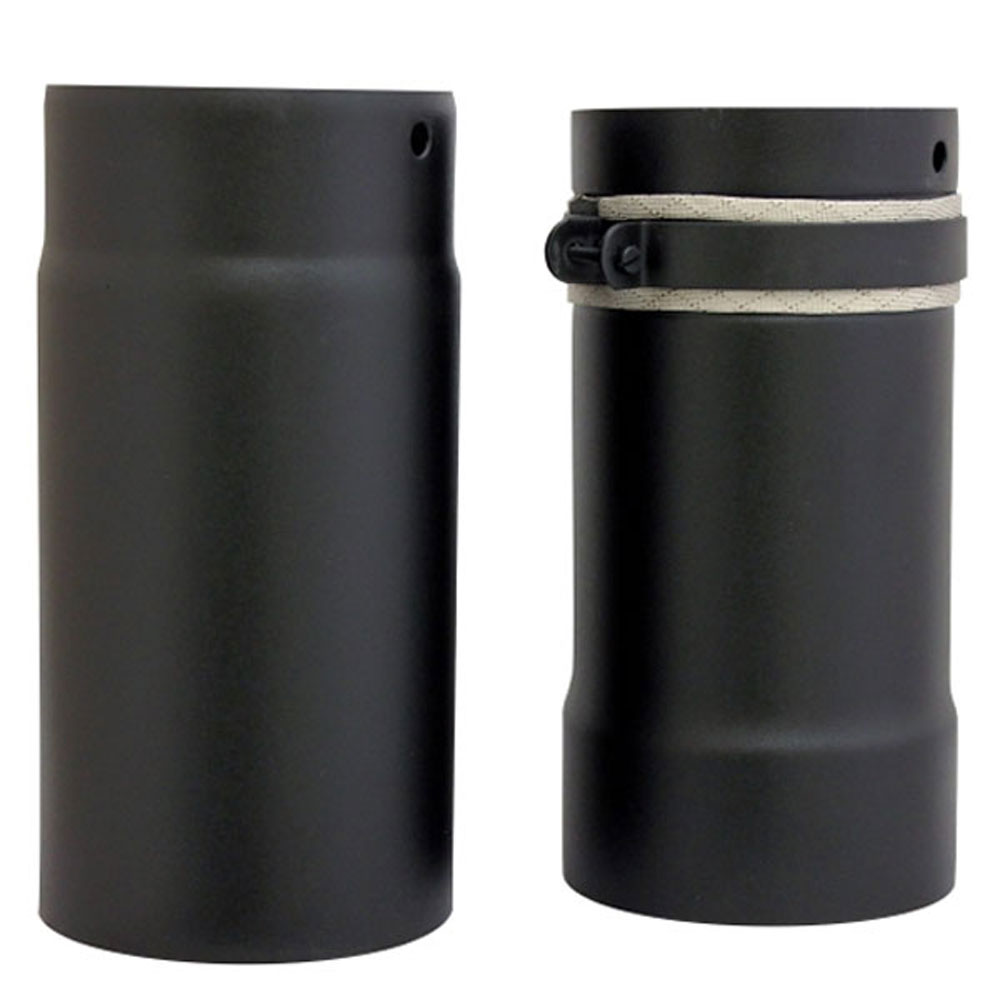 Vit Smooth Stove Pipe - 125mm - 250mm (320-420mm) 2 Part Adjustable Length
