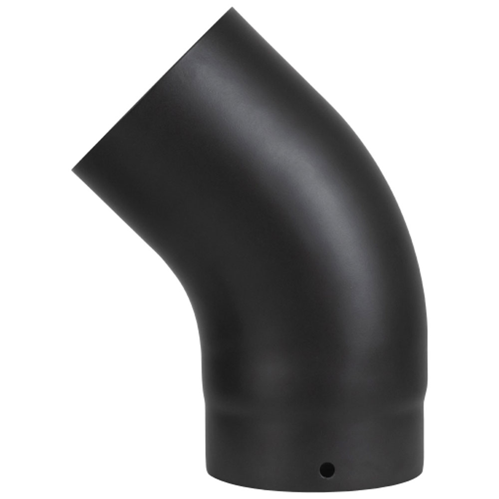 Vit Smooth Stove Pipe - 125mm - Swept 45 Degree Elbow