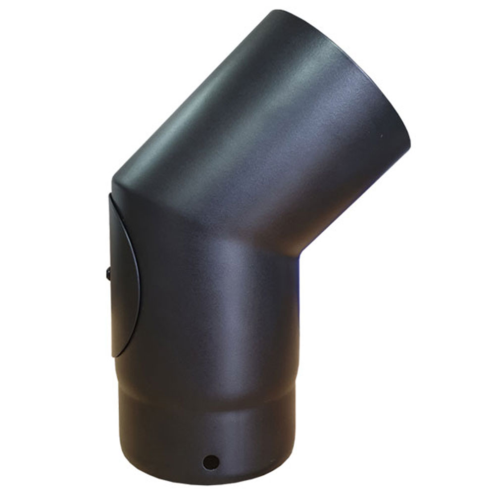 Vit Smooth Stove Pipe - 125mm - 45 Degree Elbow with Door