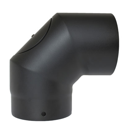 Vit Smooth Stove Pipe - 150mm - 90 Degree Elbow with Door