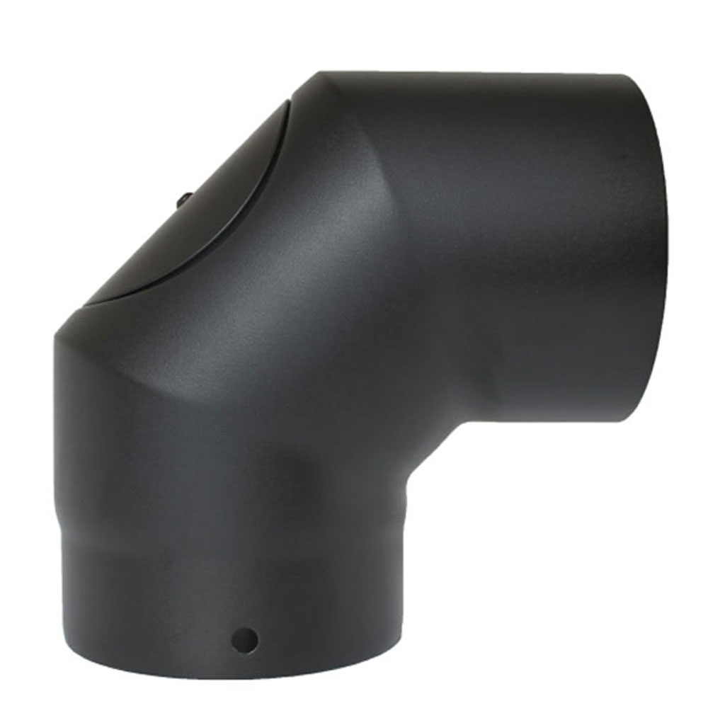 Vit Smooth Stove Pipe - 125mm - 90 Degree Elbow with Door